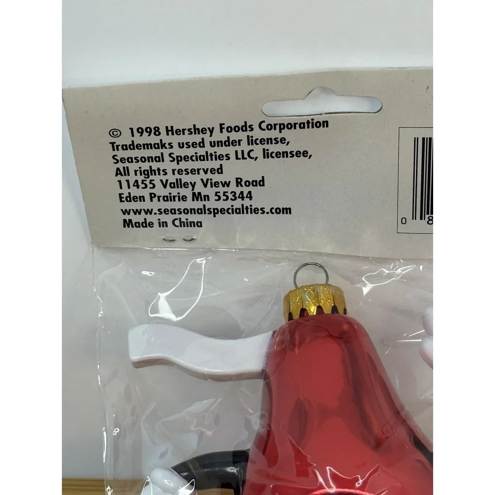 Hersheys Chocolate‎ Kiss Christmas Ornament Red Anthropomorphic Hershey PA NEW
